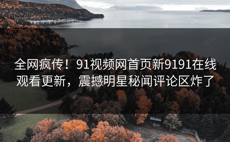 全网疯传！91视频网首页新9191在线观看更新，震撼明星秘闻评论区炸了