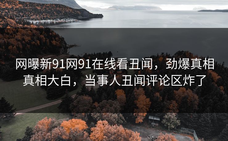 网曝新91网91在线看丑闻，劲爆真相真相大白，当事人丑闻评论区炸了